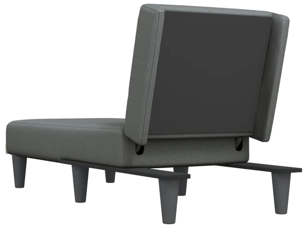 Chaise longue tecido cinzento-escuro