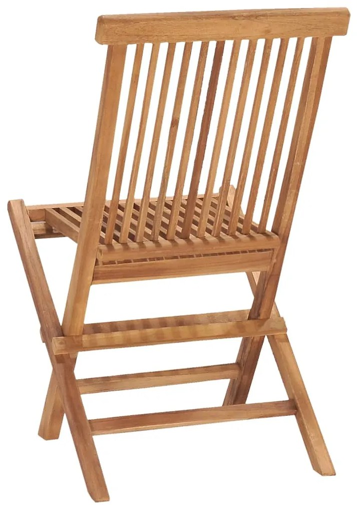 3 pcs conjunto jantar dobrável p/ exterior madeira teca maciça