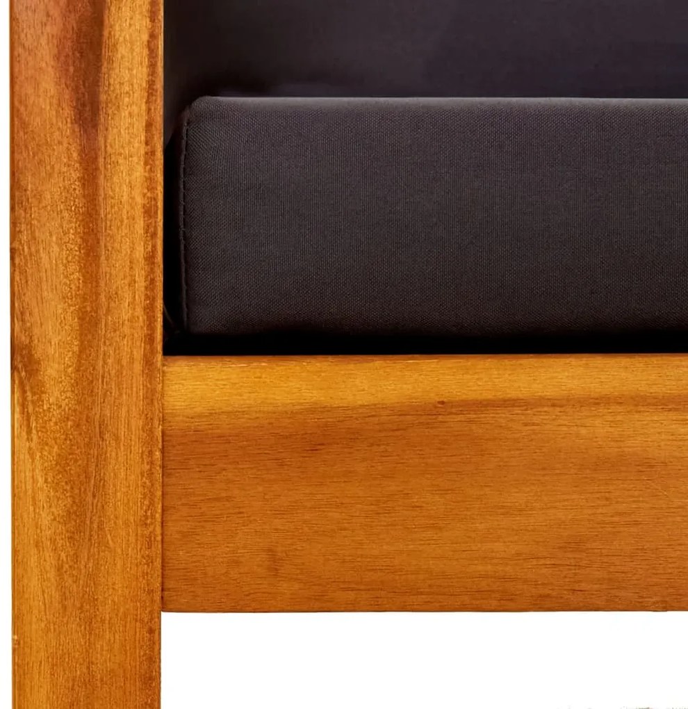 Banco de jardim com mesa e apoios de pés acácia maciça