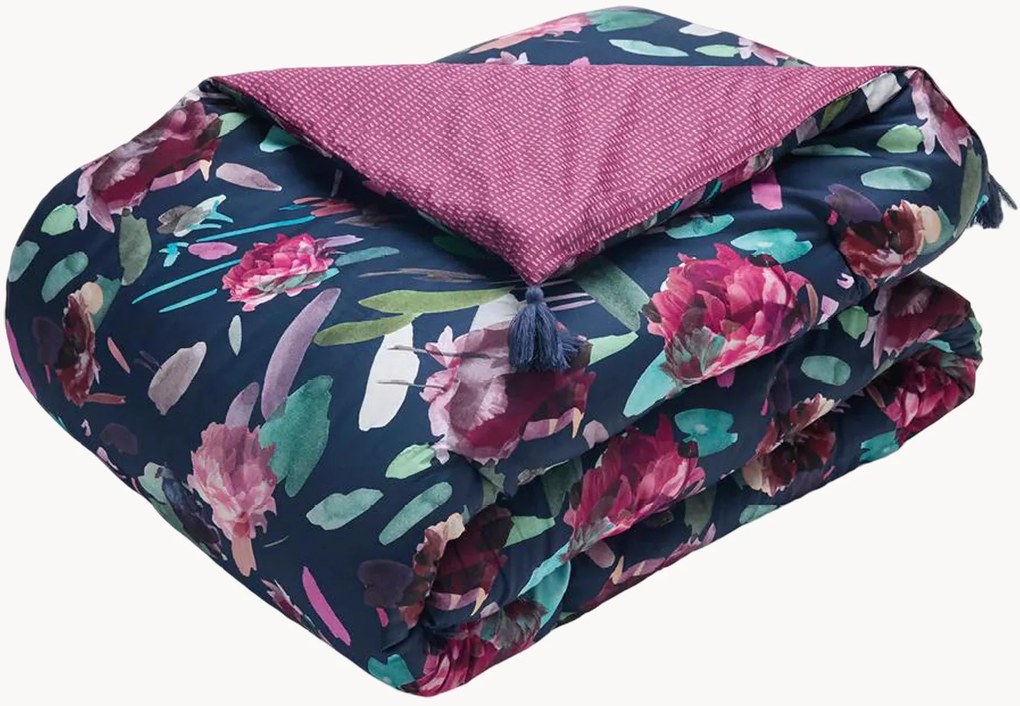 Manta em cetim de algodão Arty Flowers