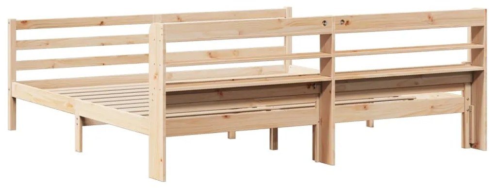 Estrutura de cama com cabeceira 200x200 cm pinho maciço