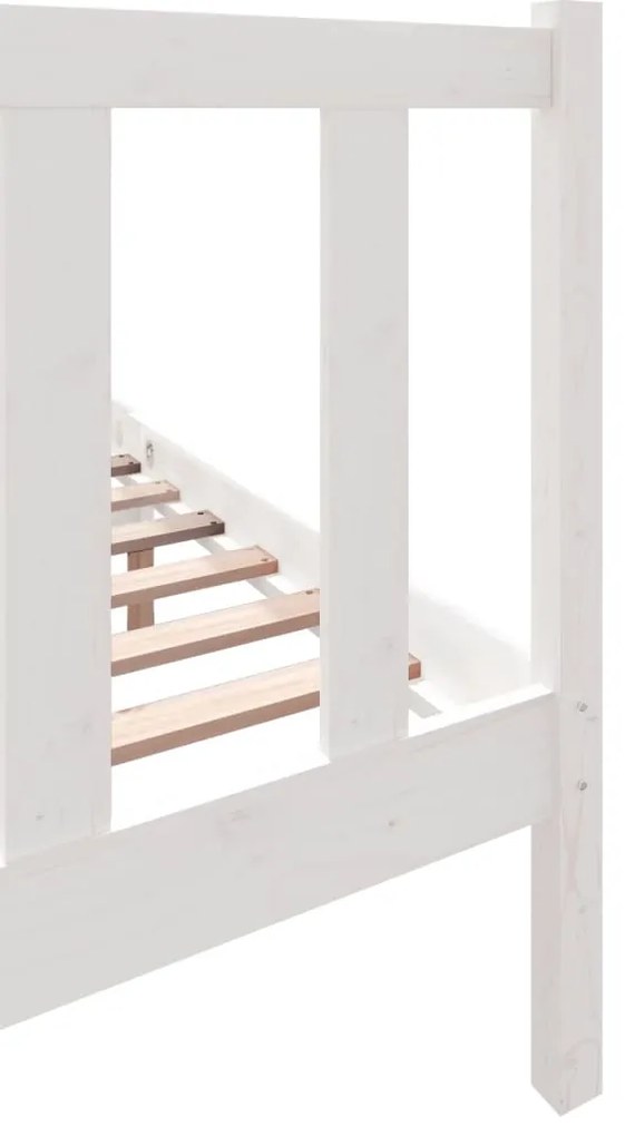 Estrutura de cama pequena casal 120x190 cm pinho maciço branco