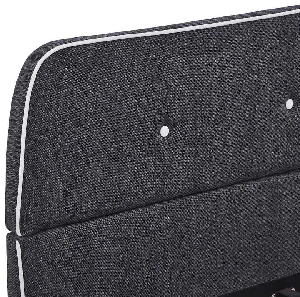 Estrutura de cama sem colchão 135x190 cm tecido cinzento-escuro