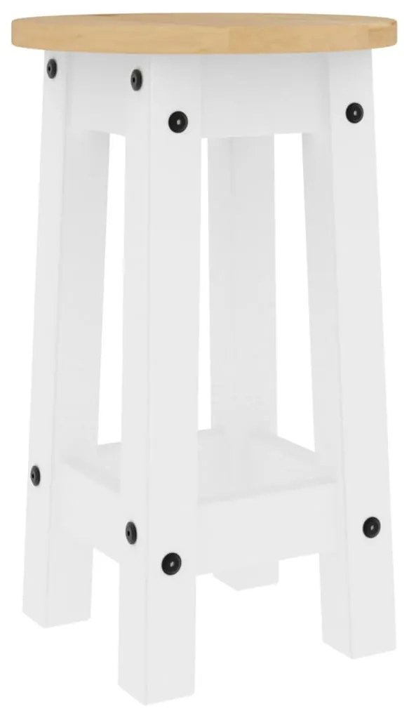 Bancos de bar 2 pcs madeira de pinho maciça branco
