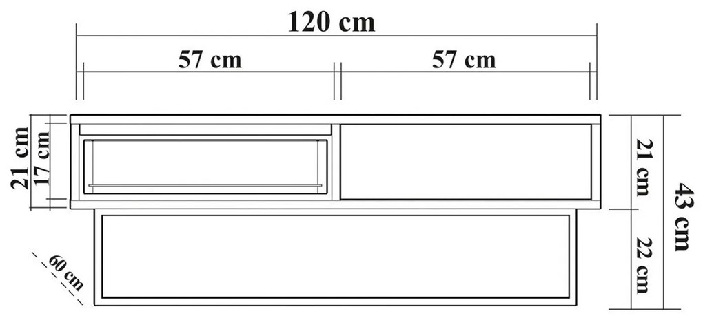 Mesa de Centro Laxus Dale – Traverten – 120x43x60 cm