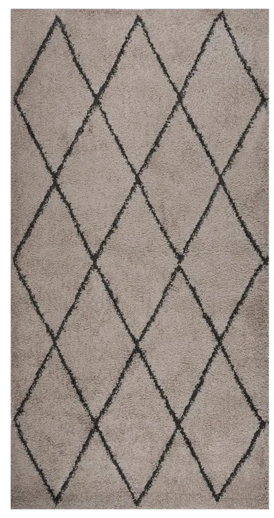 vidaXL Tapete shaggy de pelo alto 80x150 cm bege/antracite