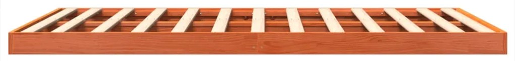 Estrutura de cama 150x200 cm madeira pinho maciça castanho cera
