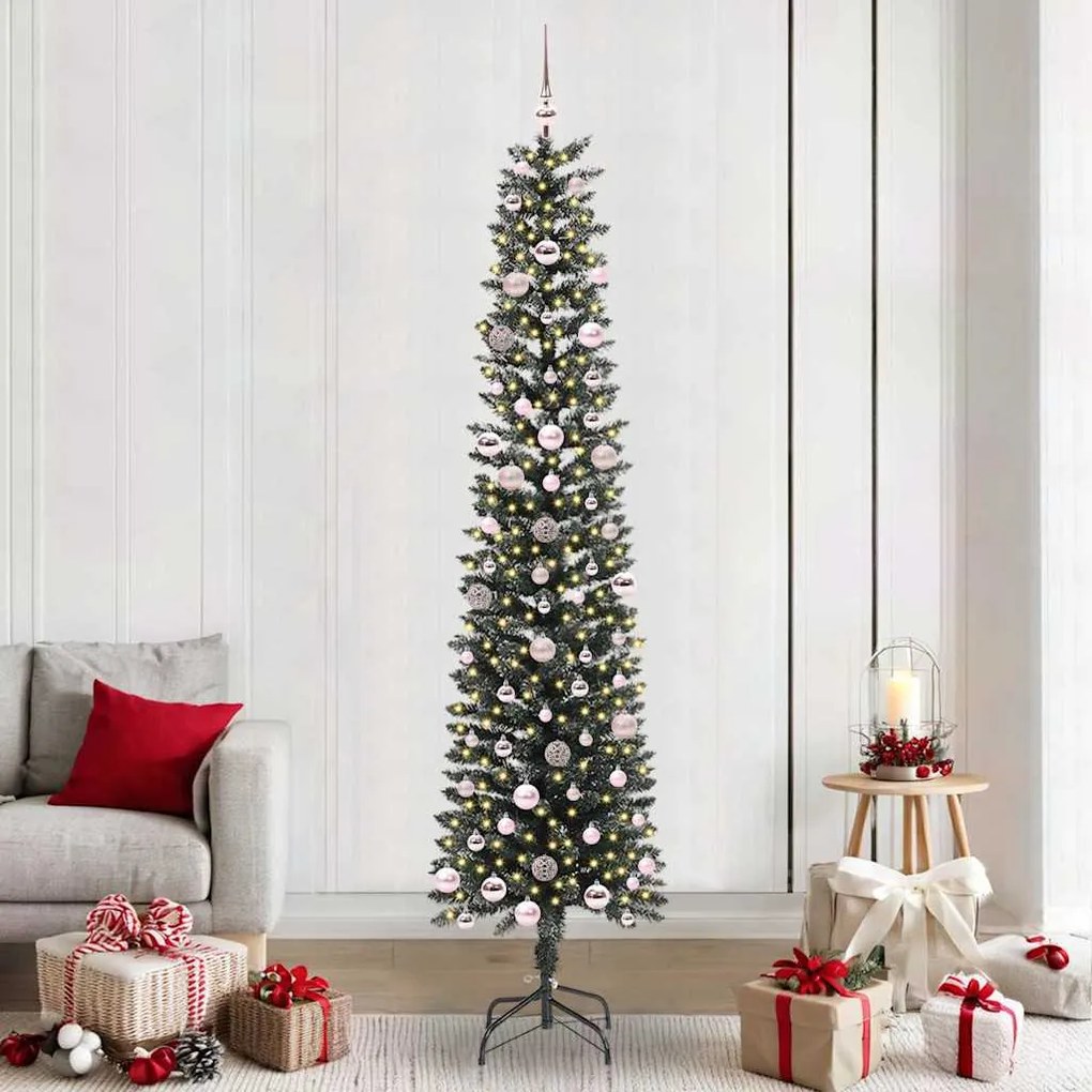 vidaXL Árvore de Natal Artificial Verde 240 cm PVC, Plástico e Aço
