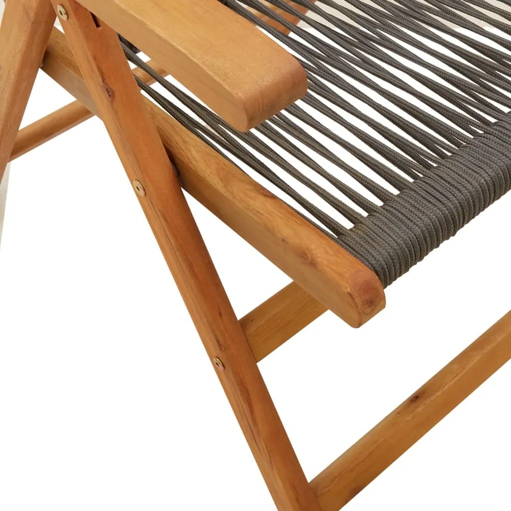 Cadeiras de jardim reclináveis 6 pcs acácia maciça cinzento