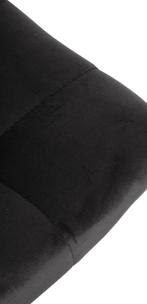 Banco de bar Jerry em veludo com estrutura preta 87-108,5 x 43 x 46,5 cm Preto