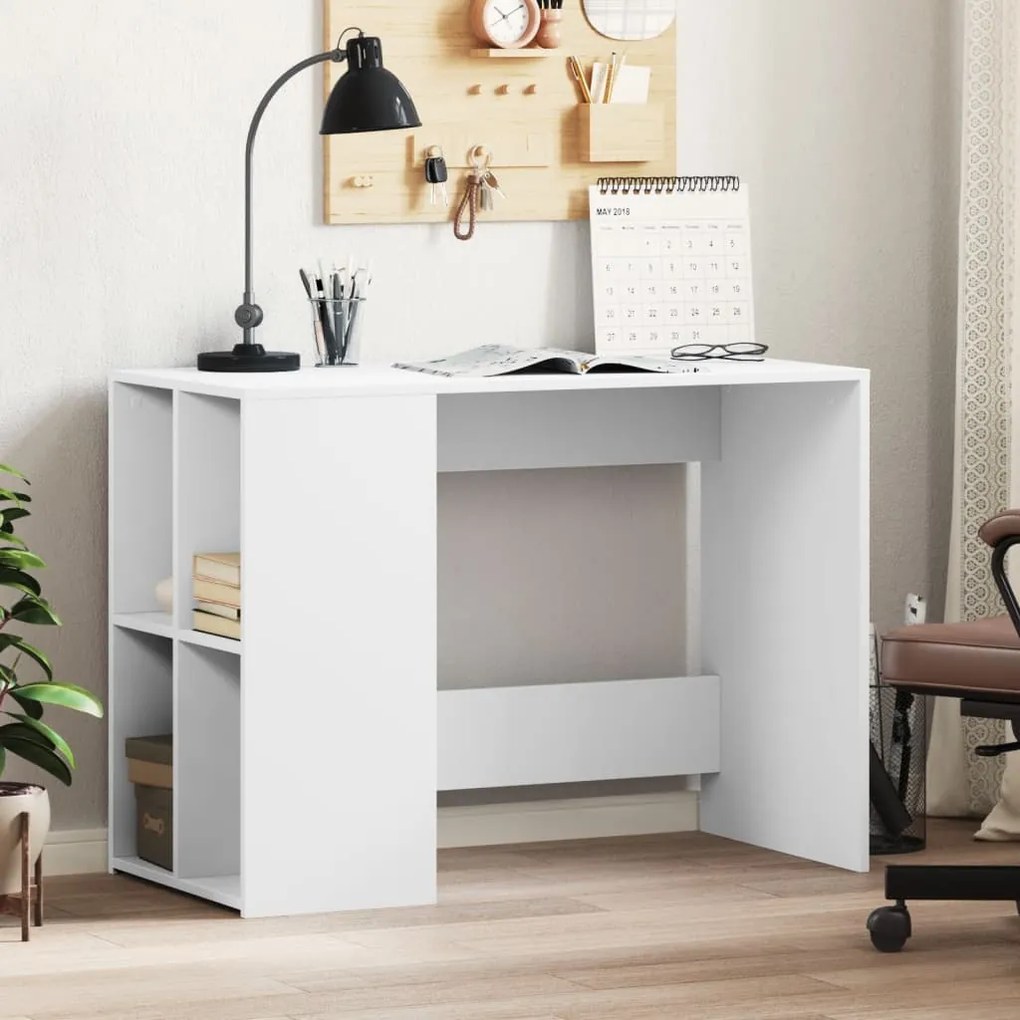 vidaXL Secretária 102x50x75 cm derivados de madeira branco