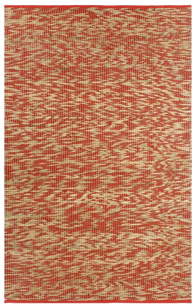 133747 vidaXL Tapete artesanal em juta vermelho e natural 120x180 cm