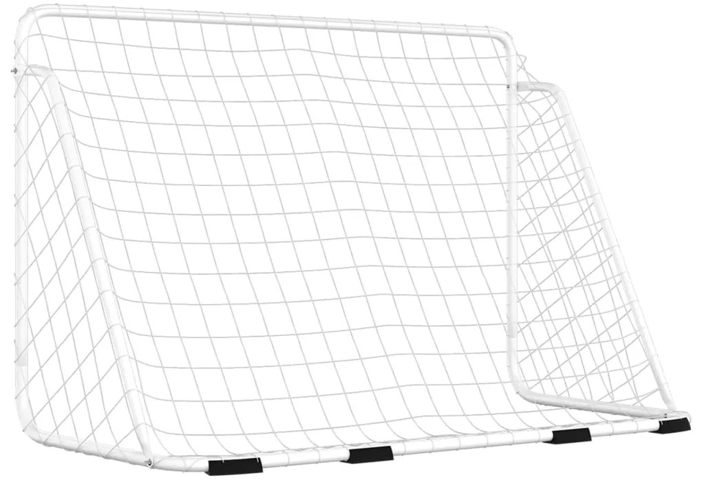 Baliza de futebol com rede 180x90x120 cm aço branco