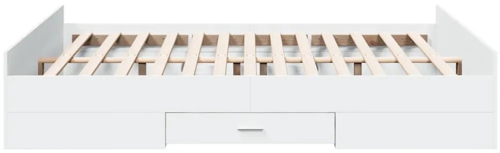 Estrutura de cama c/ gavetas 160x200cm derivados madeira branco