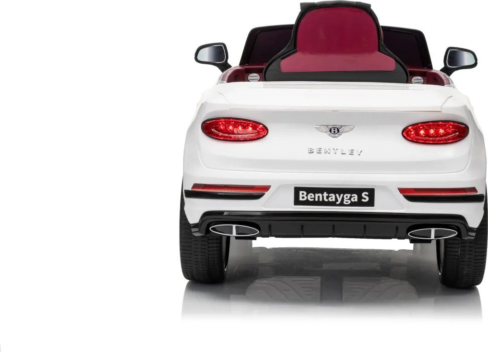 Carro elétrico para Crianças 12V Bentley Bentayga S, Rodas de espuma EVA, Assento Couro ecológico Branco