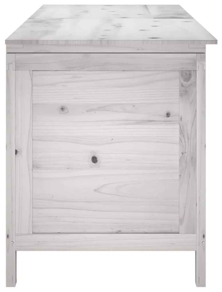 Caixa arrumação para jardim 150x50x56,5 cm abeto maciço branco