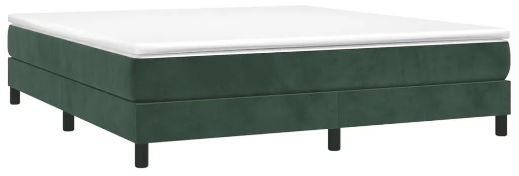 Estrutura de cama sem colchão 180x200 cm veludo verde-escuro