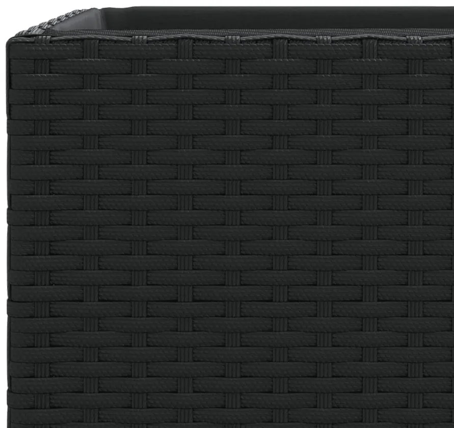 Vasos de jardim 3 pcs vime PE preto