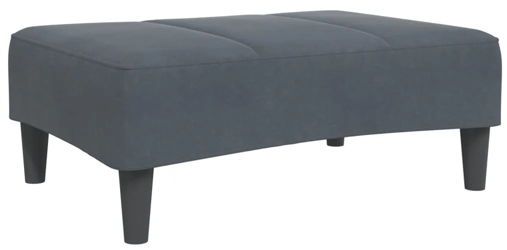 Sofá-cama 2 lugares c/ apoio de pés veludo cinzento-escuro