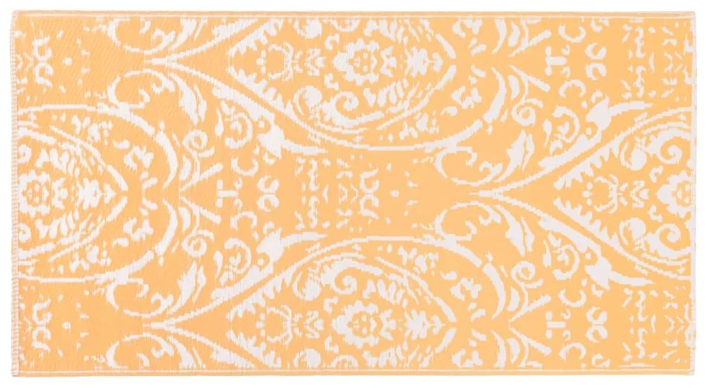 Tapete de exterior 80x150 cm PP laranja e branco