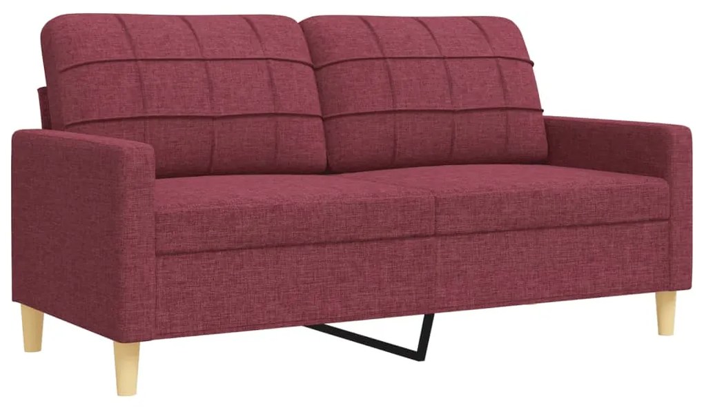 2 pcs conjunto de sofás tecido vermelho-tinto