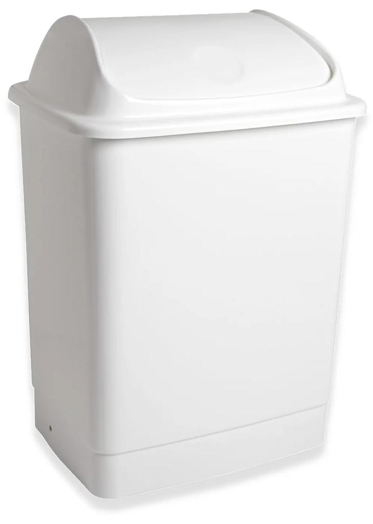 Balde Lixo com Tampa Basculante Branco 26l 36X30X51cm