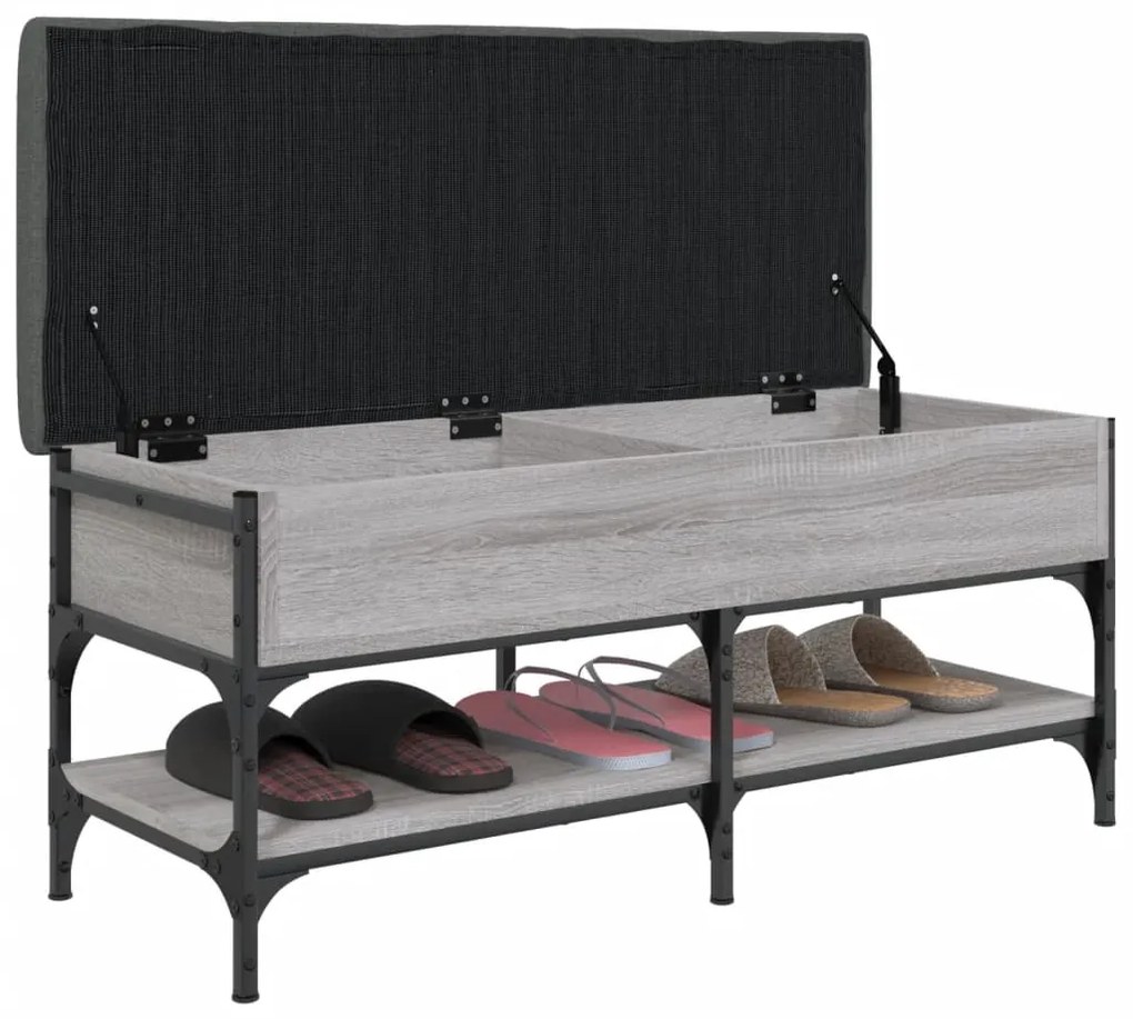 Banco sapateira 102x42x45 cm derivados madeira cinzento sonoma
