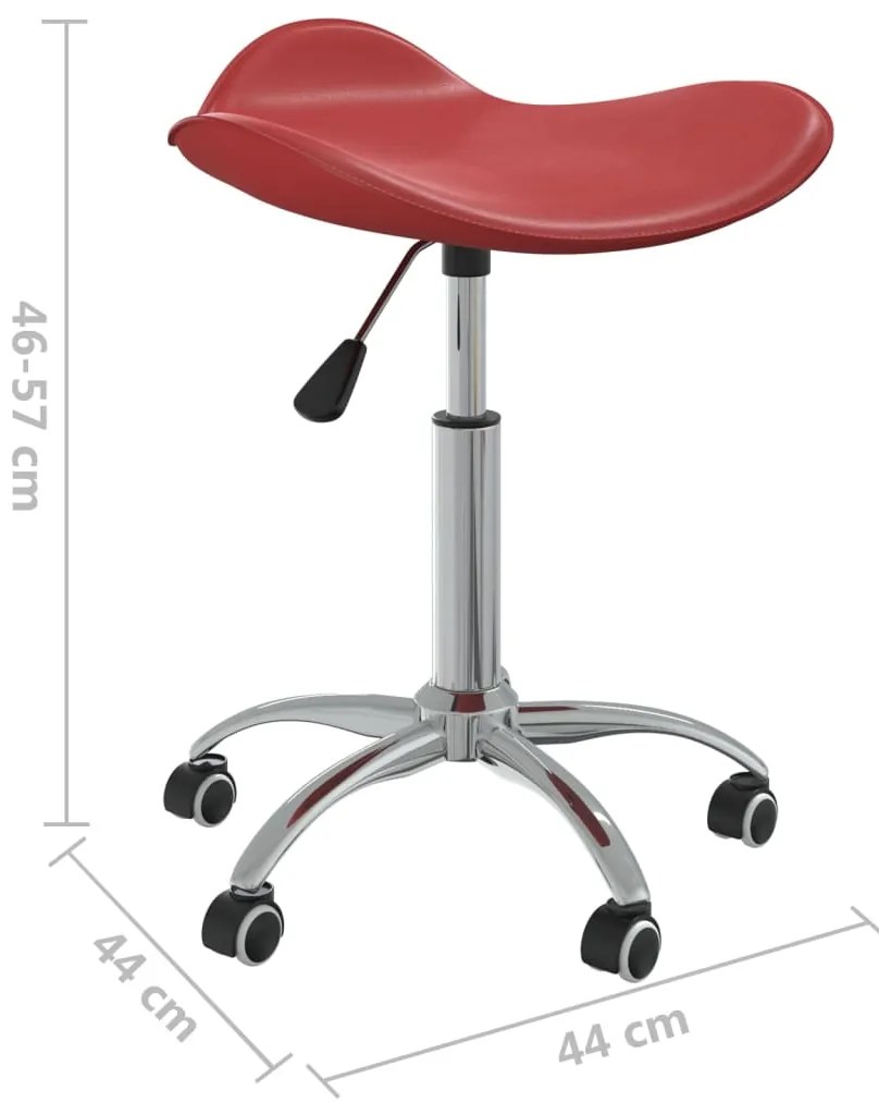 Cadeira de escritório couro artificial vermelho tinto