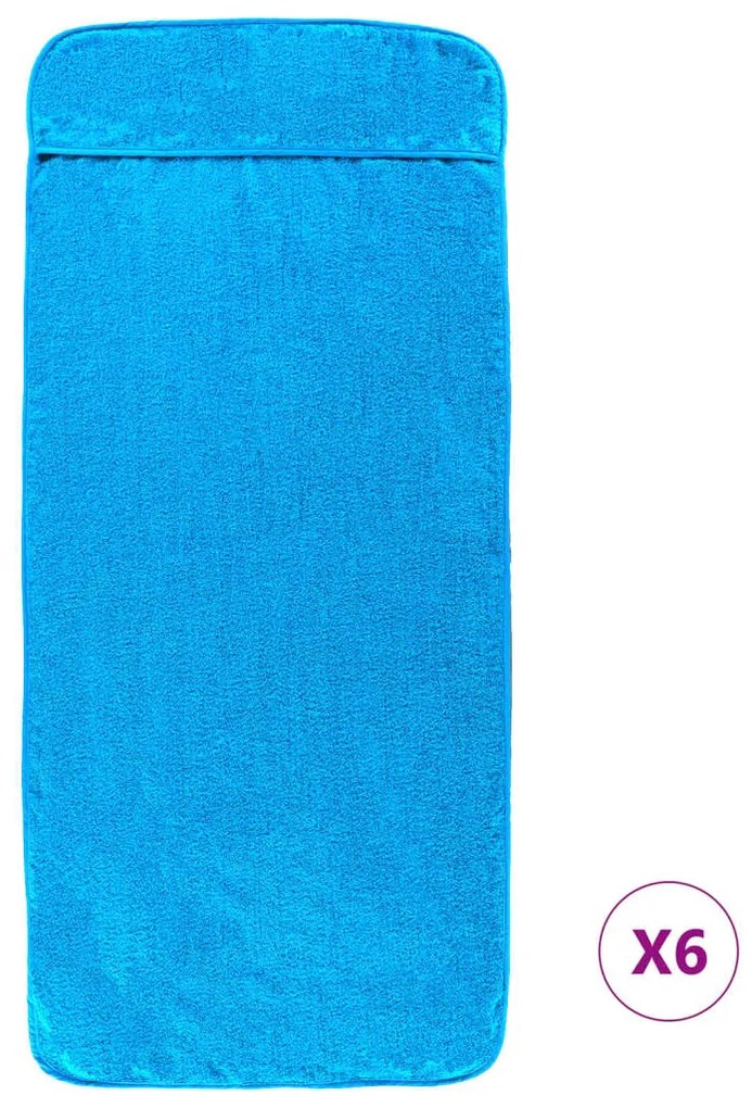 Toalhas de praia 6 pcs 60x135 cm tecido 400 GSM turquesa