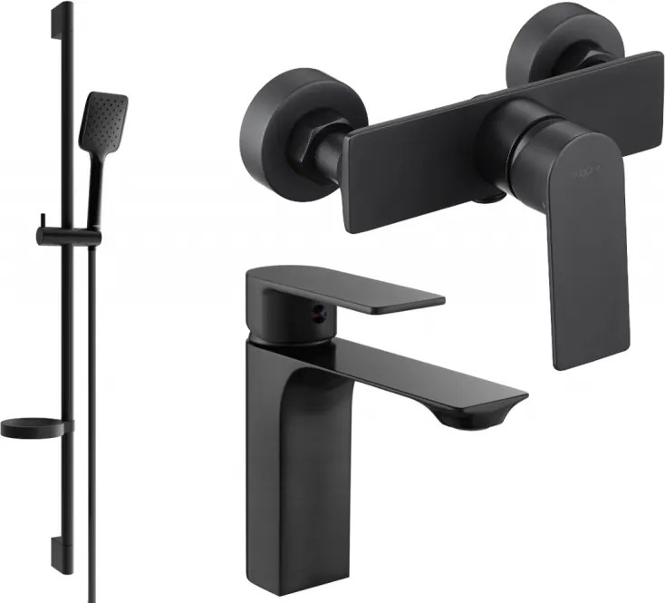 Mexen Alexa DS62 conjunto de chuveiro, preto - 71204DS62-70