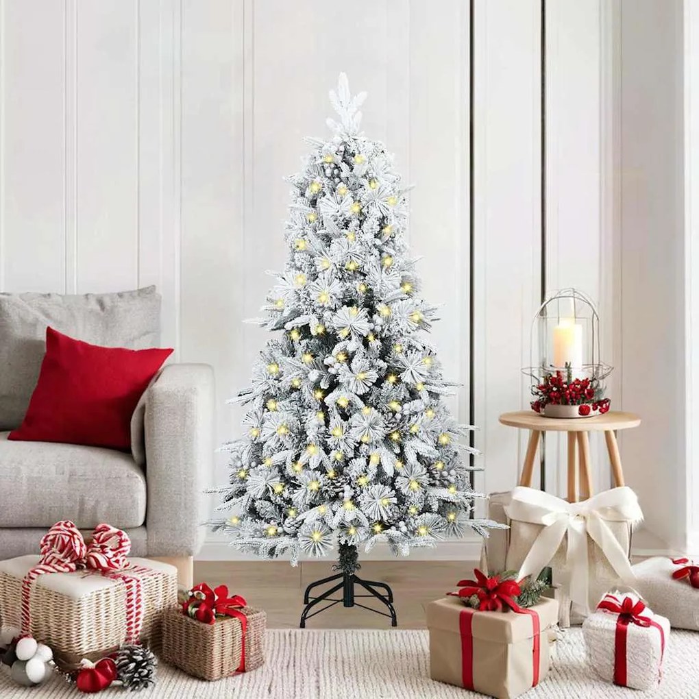 vidaXL Árvore de Natal Articulada Artificial Branco 150 cm PE e PVC