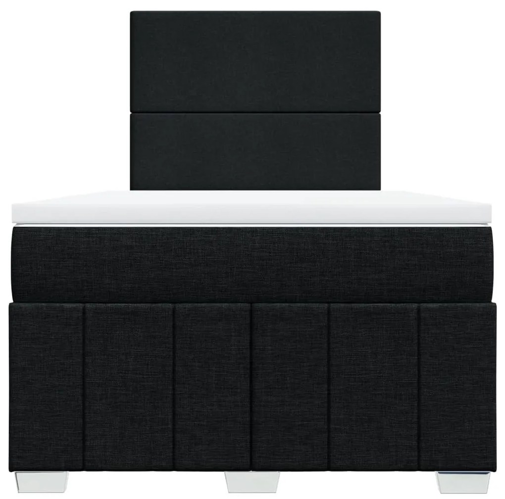 Cama boxspring com colchão 120x190 cm tecido preto