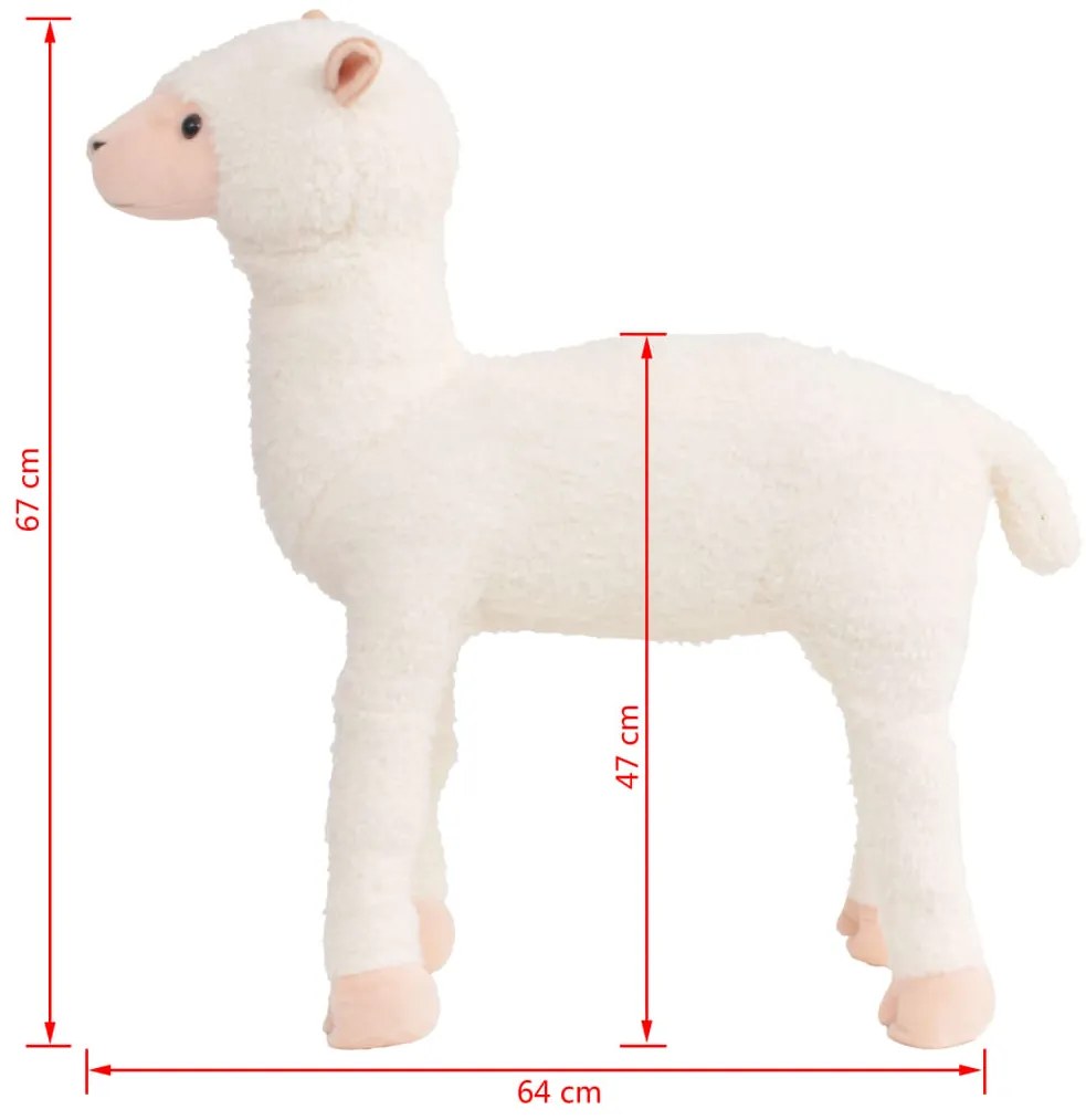 Brinquedo de montar alpaca peluche branco XXL
