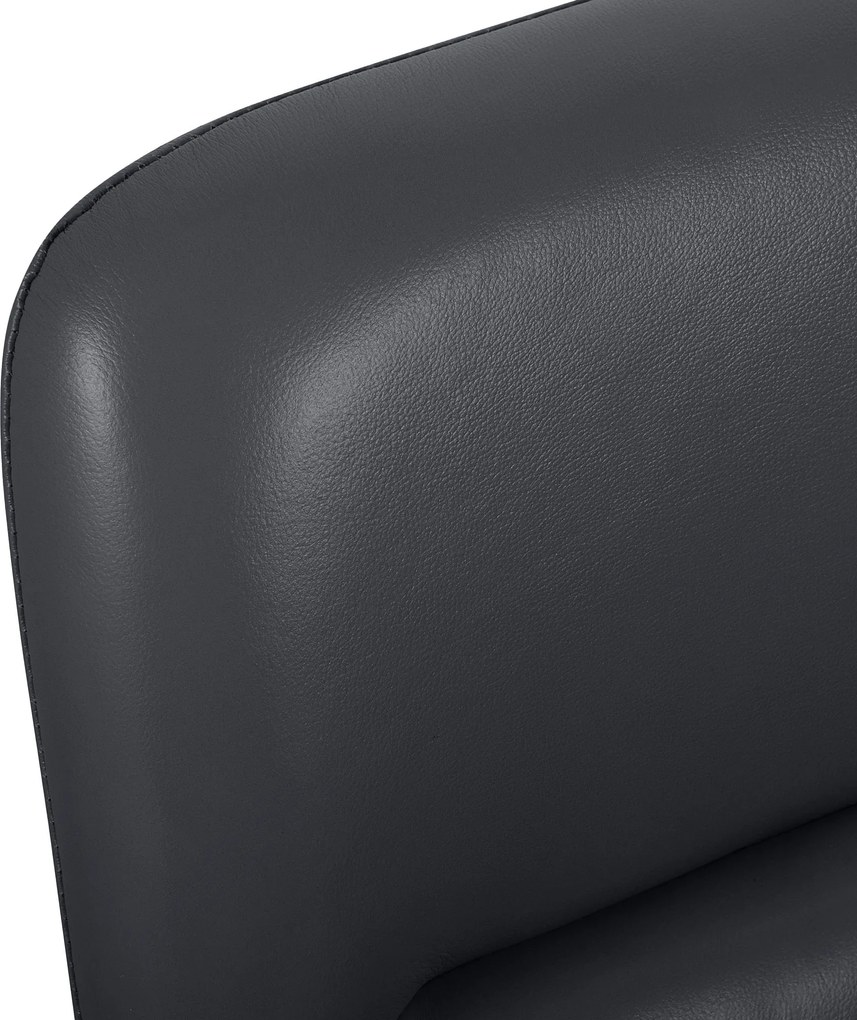 Cadeira de Escritório Hilda Couro Genuíno Preto