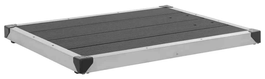 48203 vidaXL Base chuveiro p/ exterior 80x62 cm WPC aço inoxidável cinzento