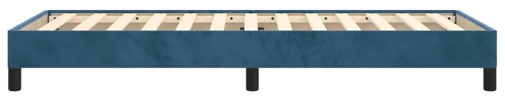 Estrutura de cama sem colchão 100x200 cm veludo azul-escuro