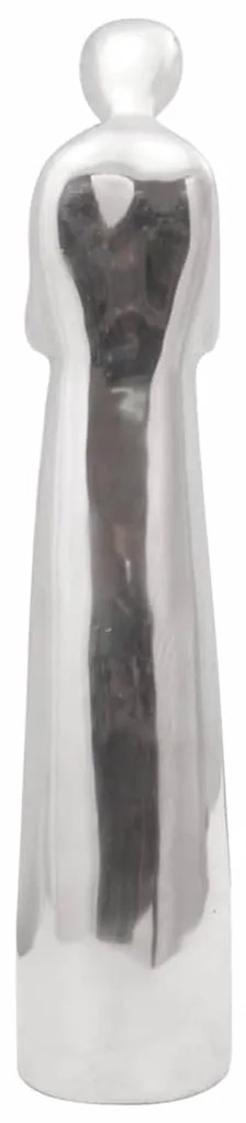 Escultura Prateado 10x16x49 cm Alumínio