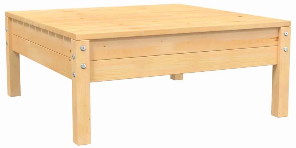 3 pcs conjunto lounge jardim c/ almofadões creme pinho maciço