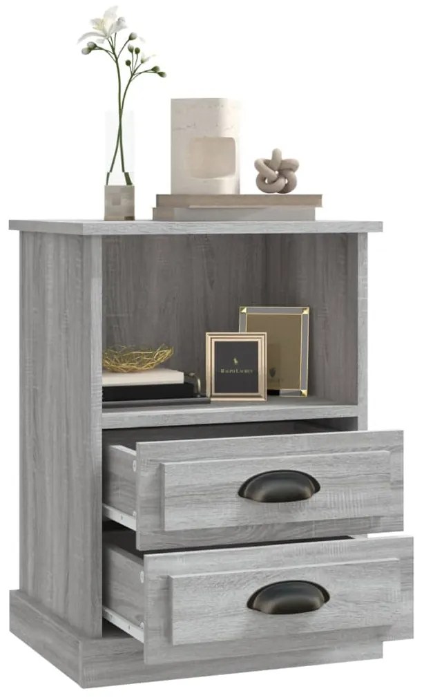 Mesa de cabeceira 43x36x60 cm cinzento sonoma