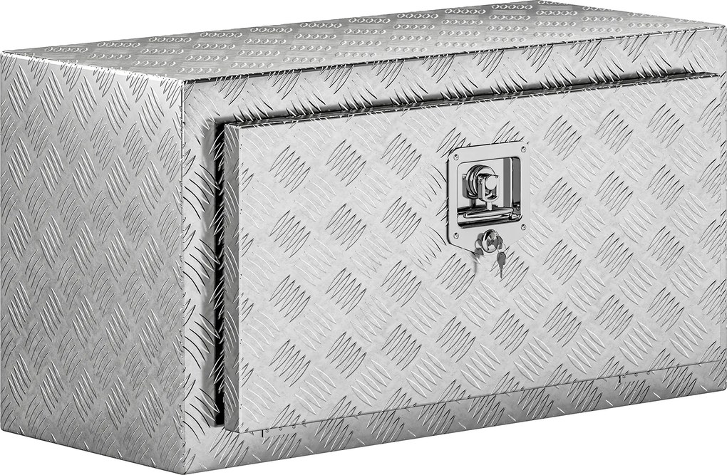 HOMCOM Caixa de Ferramentas Caixa Ferramentas Alumínio 76x35,5x40,6 cm Prata | Aosom Portugal