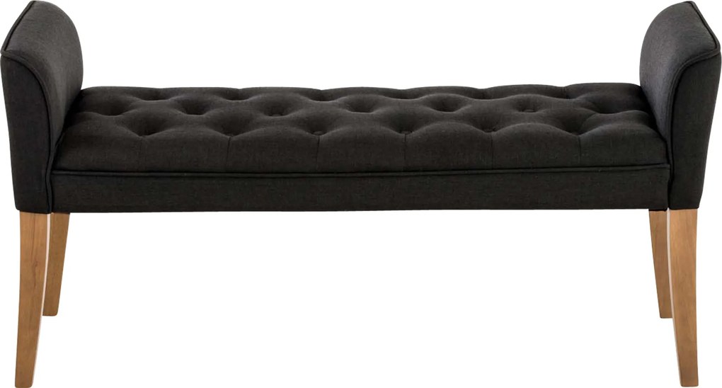 Banco estofado Cleopatra 64 x 128 x 43 cm Cinzento escuro