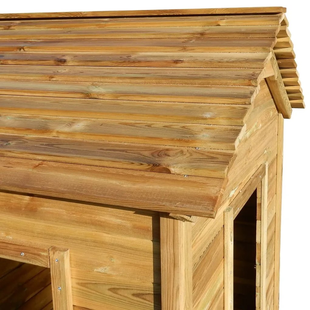 Casa de brincar de exterior 120x120x146 cm madeira de pinho