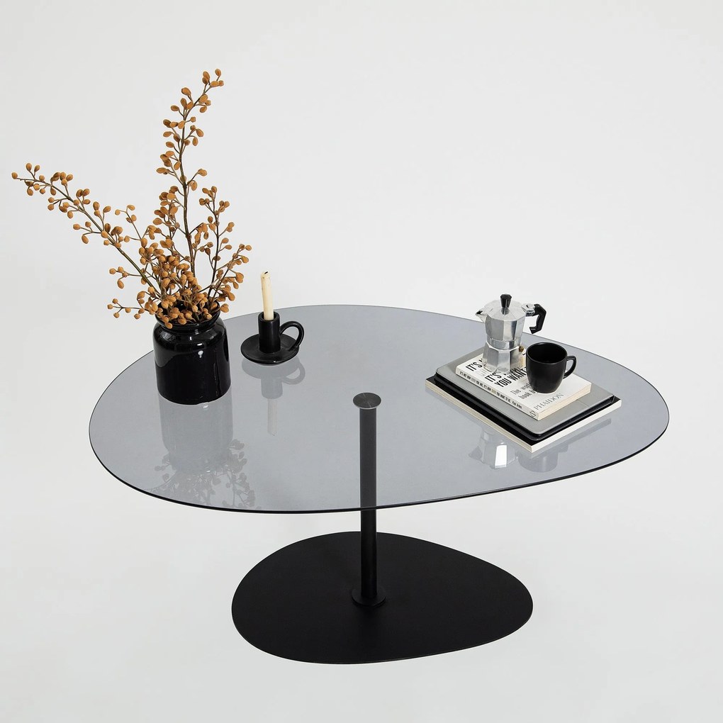 Mesa de Centro Porto – Cinzento Escuro e Preto – 90x40x60 cm