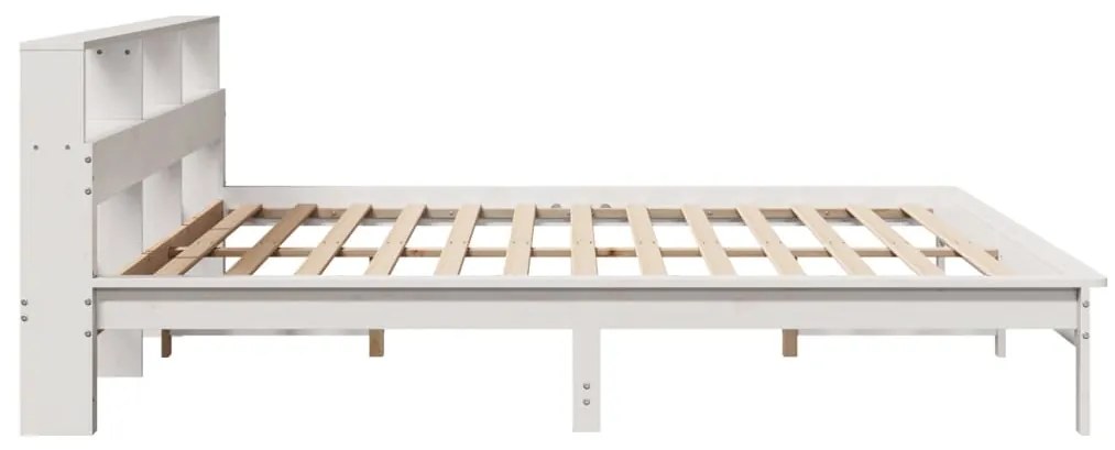 Cama sem colchão 200x200 cm madeira de pinho maciça branco