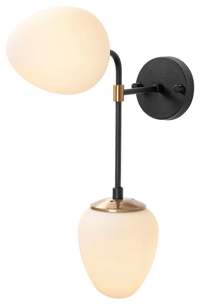 Candeeiro de Parede Ns – Preto, Dourado, Creme – 15 x 35 cm