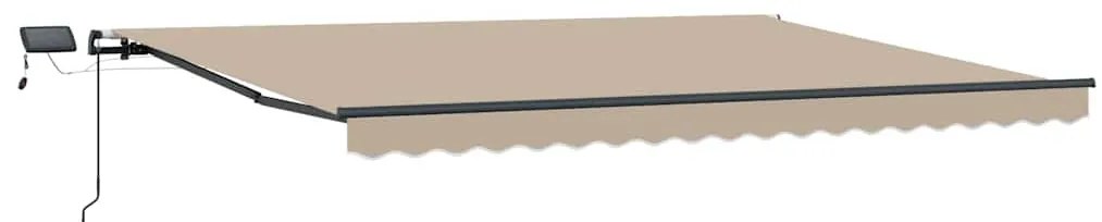 Toldo Retrátil Manual com LED Bege 400x350 cm