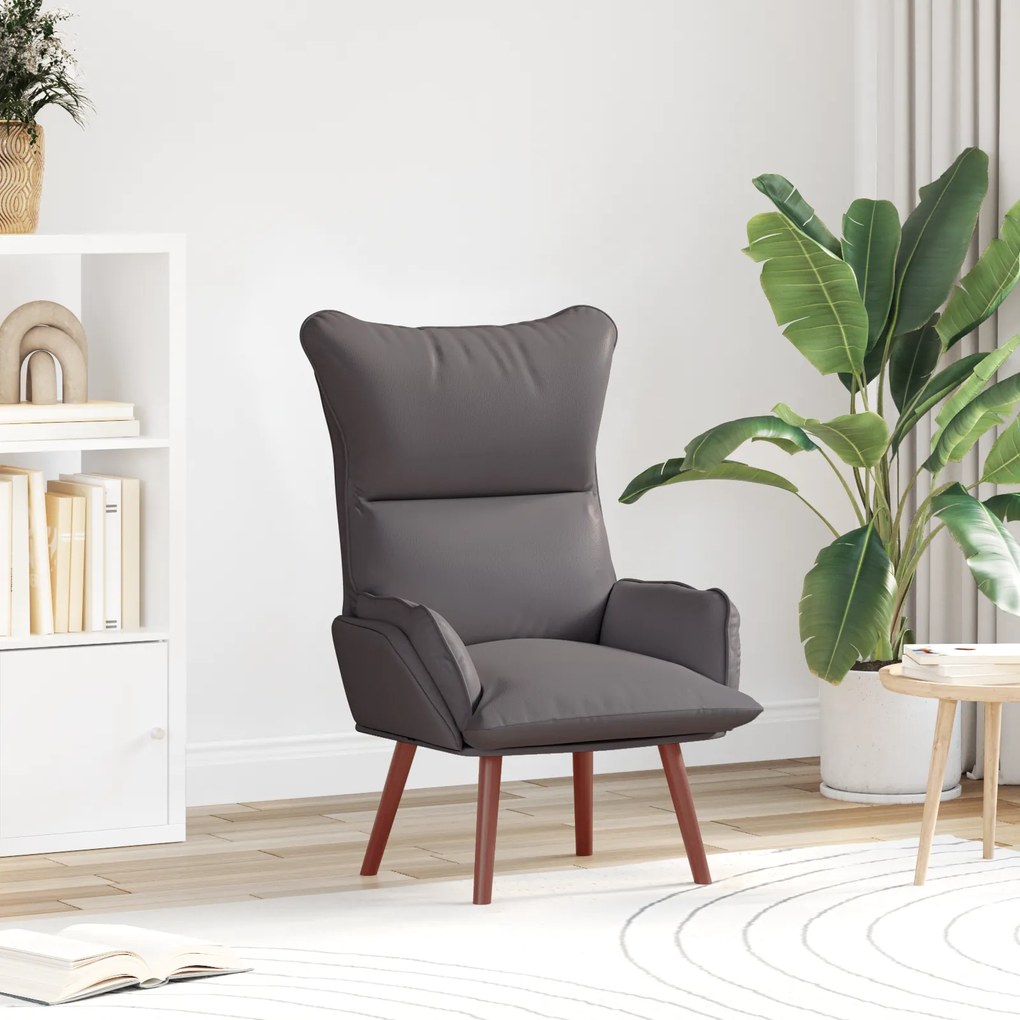 Cadeira Relaxante vidaXL Cinza em Couro Sintético