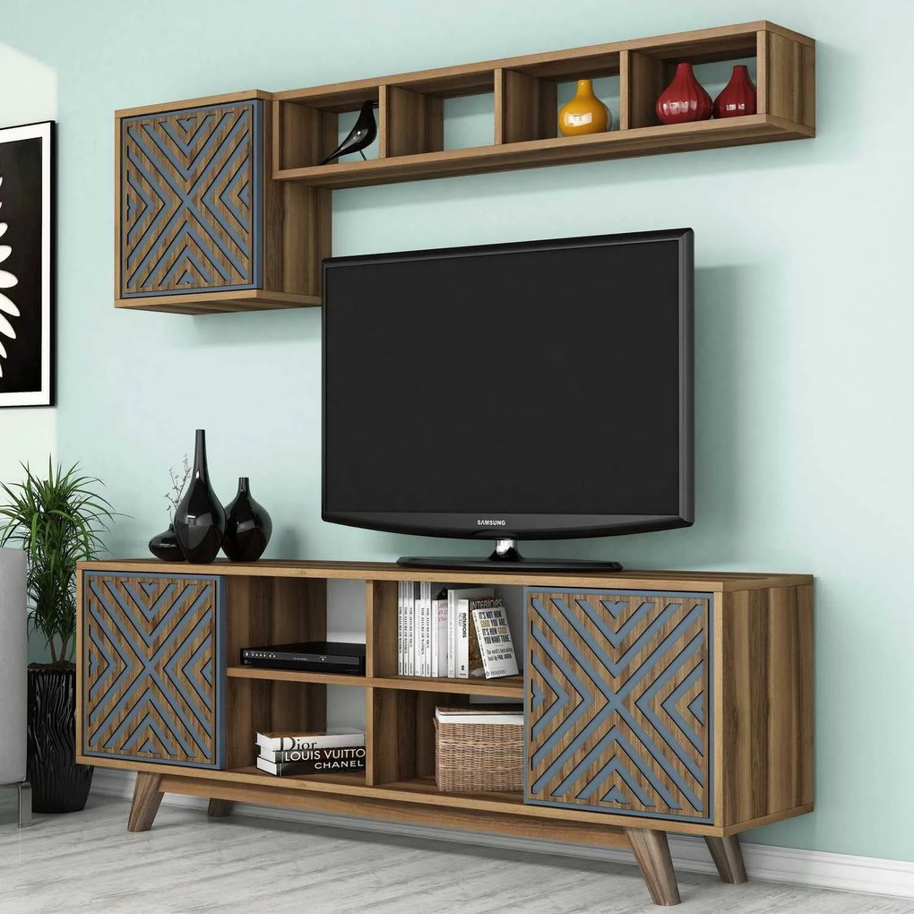Móvel de TV Inci – Nogueira – 160 cm x 56,2 cm x 35 cm