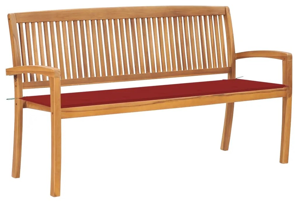 Banco de jardim empilhável c/ almofadão 159 cm teca maciça