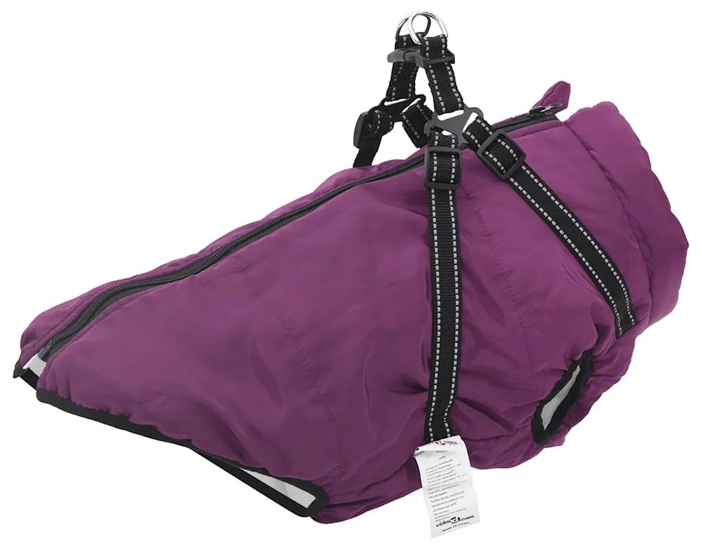 casaco para cães com arnês impermeável reflexivo roxo 6XL